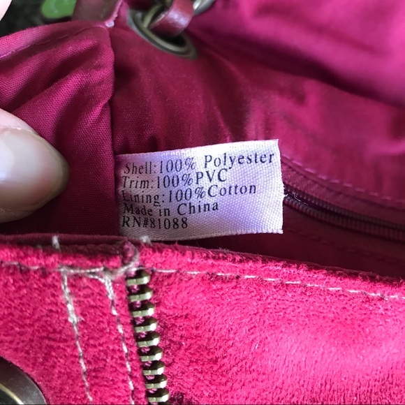 🎉 3 for $25 🎉 Red Faux Suede Purse Chain Handles - Picture 4 of 6